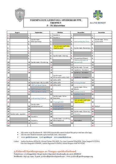 2015 Høst terminliste Troppen_Page_1 2015 Høst terminliste Troppen_Page_1